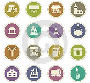 Infrastructure of the city icons set