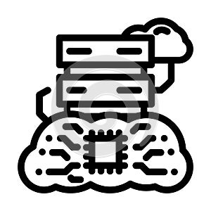 infrastructure cloud computing line icon vector illustration