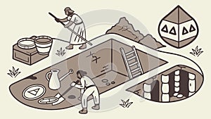 Infrastructure Development: Construction, Digging Urban Growth, vector design Generative AI