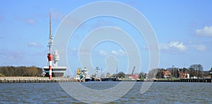 Infrastructure of the entry to the Kiel Canal