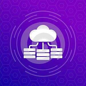 infrastructure icon with cloud, vector