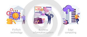 IT infrastructure and technology integration abstract concept vector illustrations. photo