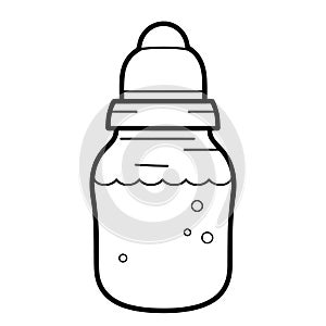 Infuse charm into designs with a delightful baby bottle outline icon vector, perfect for versatile applications