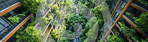 Infuse creativity into the visual representation of urban greening initiatives with a unique tilted perspective Illustrate how photo