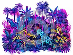 Infuse traditional wildlife photography with a modern twist by painting a neon-lit jungle