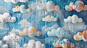 Infuse your presentation with a touch of nostalgia and nostalgia with these stunning patchwork quilt clouds a beautiful photo