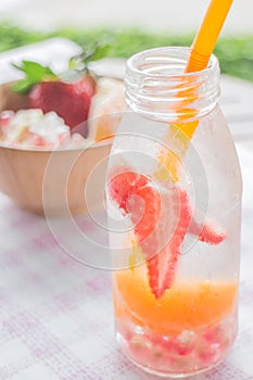 Infused water bottle of mix fruit refreshing drink
