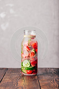 Infused Water with Strawberry, Cucumber and Thyme.