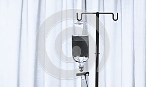 Infusion bottle with white curtain