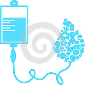 Infusion icon. Intravenous bag, blood, drip. Medical help concept. Vector illustration can be used for topics like hospital, ther