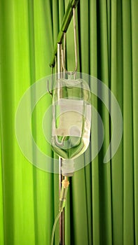 Infusion with physiological solution of sodium chloride