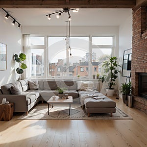 ing loft apartment with living room and kitchen