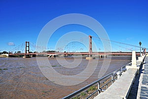 Marcial Candioti Bridge, better known as the Santa Fe Hanging Bridge, is a suspension bridge located in the city of photo