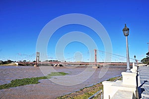 Marcial Candioti Bridge, better known as the Santa Fe Hanging Bridge, is a suspension bridge located in the city of photo