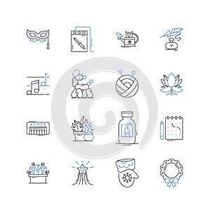 Ingenious system line icons collection. Inventive, Innovative, Creative, Resourceful, Ingenious, Unconventional