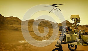 The Ingenuity drone-helicopter has separated from the Perseverance rover on Mars and prepares for its first flight