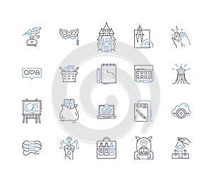 Ingenuity line icons collection. Creativity, Resourcefulness, Ingenuity, Innovation, Inventiveness, Cleverness