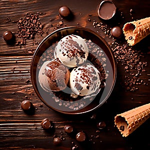 InglÃ©s varios botes de helado con chocolate y otros sabores several containers of ice cream with chocolate and other flavors photo