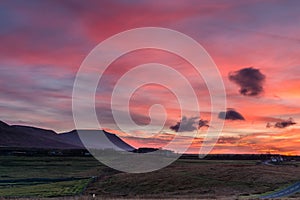 Ingleborough at sunset