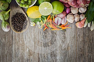 Ingredient space blank on grain wood