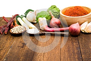 Ingredient of Thai Red curry paste