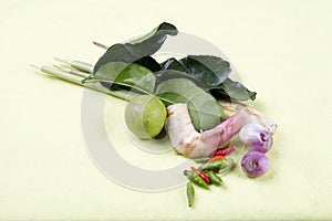 Ingredient for Tomyam set (Thai food)
