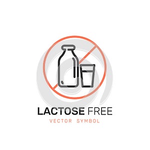 Ingredient Warning Label Icons. Allergens Lactose Diary, Milk. Vegetarian and Organic symbols. Food Intolerance photo