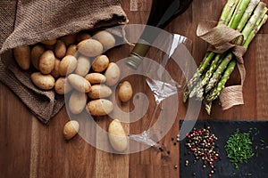 Ingredients for an asparagus meal