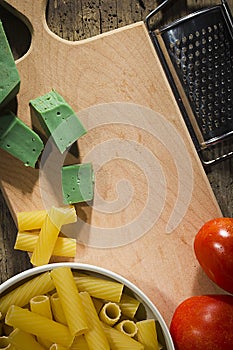 Ingredients for cheese pasta
