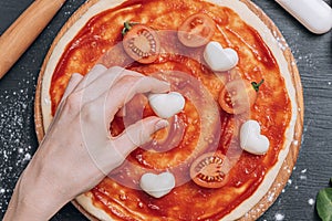 Ingredients for classic italian pizza