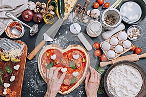 Ingredients for classic italian pizza