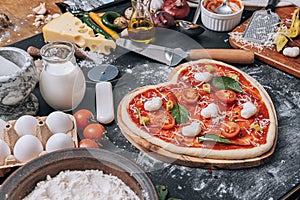 Ingredients for classic italian pizza