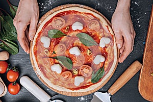 Ingredients for classic italian pizza