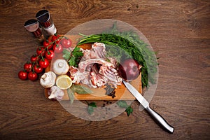 Ingredients for coocking rabbit's ribs