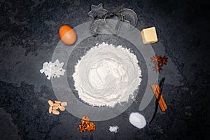 Ingredients for Cookies displayed in a circle.