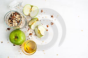 Ingredients for cooking autumn apple crumble