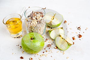 Ingredients for cooking autumn apple crumble