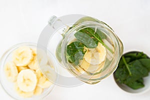 Ingredients for detox water on the table