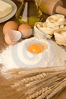 Ingredients for fresh pasta