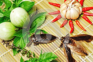 Ingredients for Giant water bug chili sauce