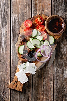 Ingredients for greek salad