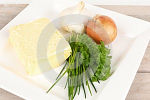 Ingredients for a herb butter