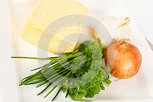 Ingredients for a herb butter