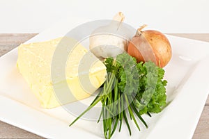 Ingredients for a herb butter