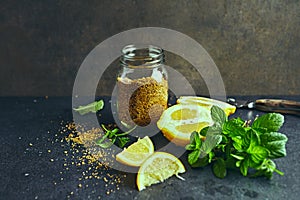 Ingredients for a homemade llemonade