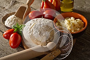 Ingredients for homemade pizza