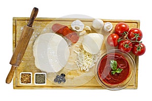 Ingredients for homemade pizza