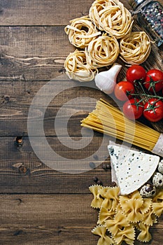 Ingredients for an Italian food recipe