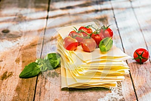 Ingredients for Italian lasagne