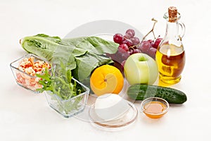 Ingredients for making salad